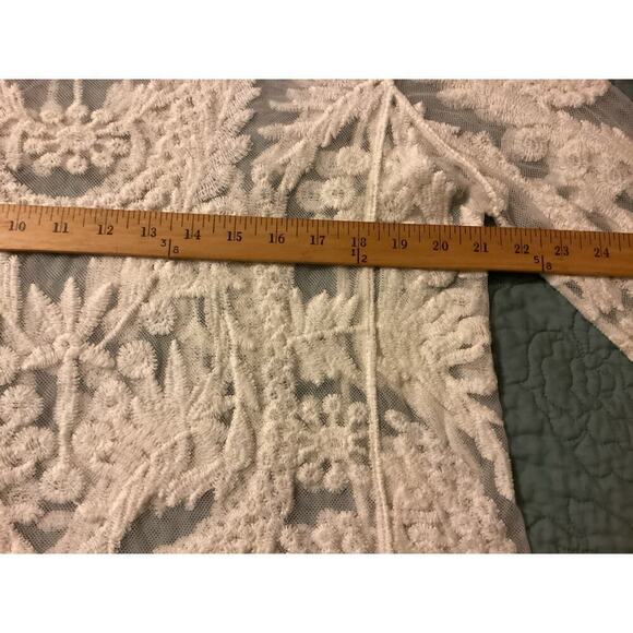 Simply Couture fairy Sheer Long Sleeve Floral Embroidered BohoTop, Womens L - Picture 7 of 10